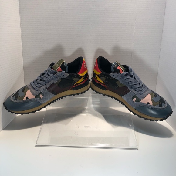 Valentino Garavani Hawaiian Couture Camo Print Low Top Sneakers Mens 39 - Picture 3 of 11